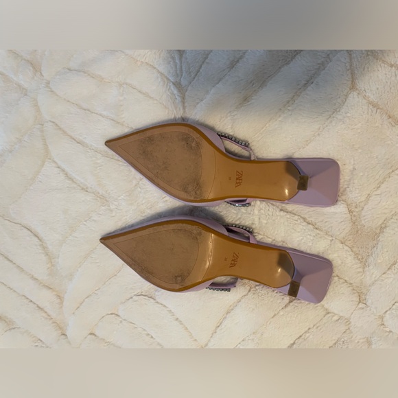 ❌⭕️SOLD ⭕️❌ Zara puprle lilac kitten heels sparkly - Picture 12 of 12